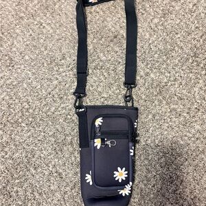 Floral Black Crossbody Bag for Stanley cup